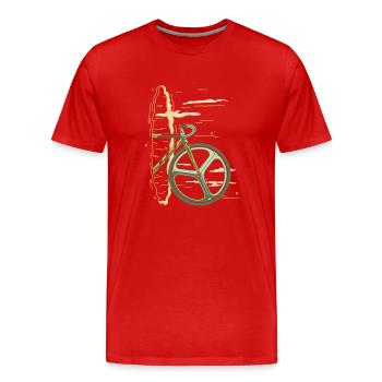 Portail vélo trou noir pour vélos - T-shirt bio Premium Homme - rouge - Devant - Damien (186cm)