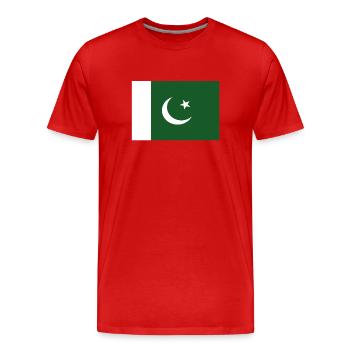 Official Pakistan Flag Pakistani Country Pride - Men's Premium Organic T-Shirt - red - Front - Damien (186cm)
