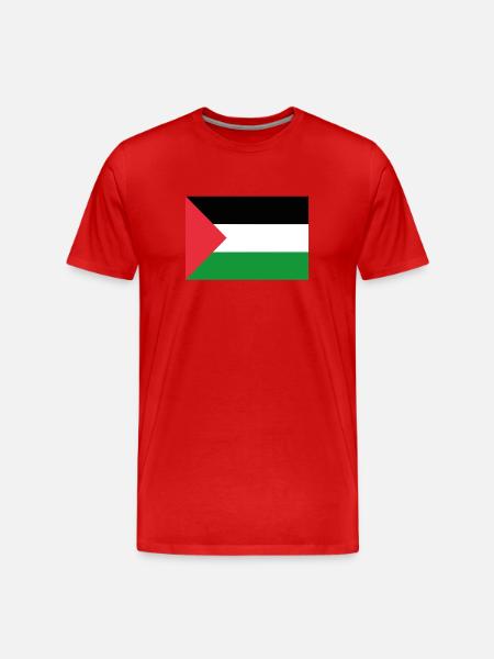 Bandiera ufficiale della Palestina Orgoglio del Paese palestinese - Maglietta ecologica premium da uomo - rosso