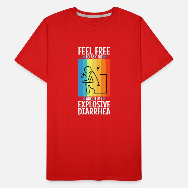 Posez-moi des questions sur ma diarrhée explosive T-shirt bio Premium Homme