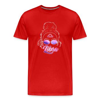 Waage Sternzeichen Geschenk Waage - Männer Premium Bio T-Shirt - Rot - Vorne - Damien (186cm)