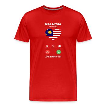 Malaysia is calling Malaysia Herz Souvenir - Männer Premium Bio T-Shirt - Rot - Vorne - Damien (186cm)
