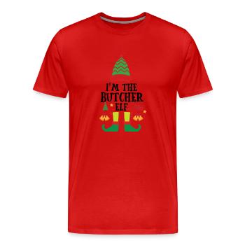 Cadeau de Noël Butcher Butcher’s Shop - T-shirt bio Premium Homme - rouge - Devant - Damien (186cm)