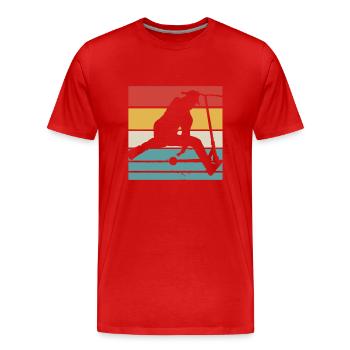 Stuntscooter Kinder Stunt Scooter Tretroller Fun - Männer Premium Bio T-Shirt - Rot - Vorne - Damien (186cm)