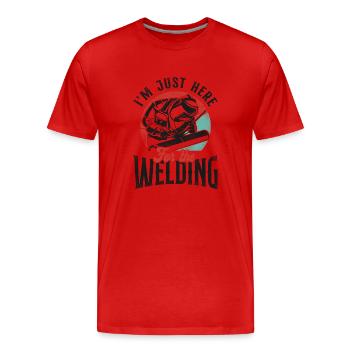 Welder Welding Vintage Retro I'm - Men's Premium Organic T-Shirt - red - Front - Damien (186cm)