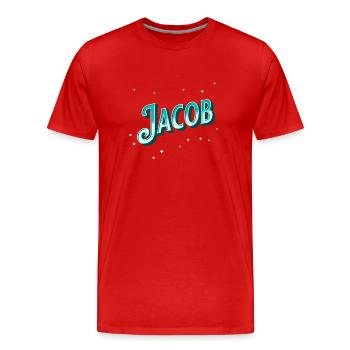 Noms Jacob personnalisés - T-shirt bio Premium Homme - rouge - Devant - Damien (186cm)