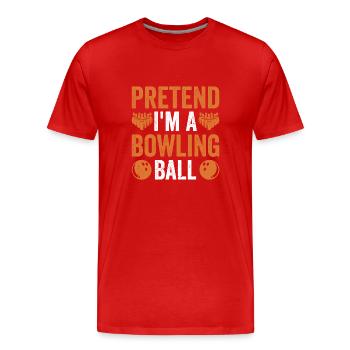Ich bin ein Bowling Bowling Alley Bowler Bowling - Männer Premium Bio T-Shirt - Rot - Vorne - Damien (186cm)