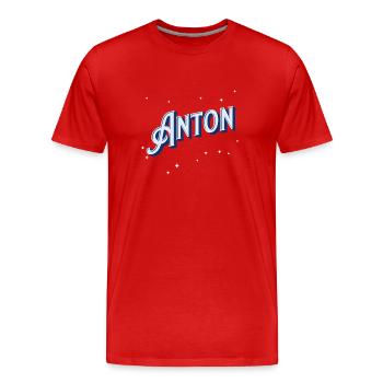 Anton Namen personalisiert - Männer Premium Bio T-Shirt - Rot - Vorne - Damien (186cm)