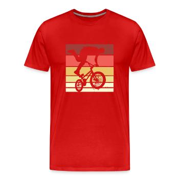 Bmx Rider Vintage Retro Hobby Sport Bicycle Shirt - T-shirt bio Premium Homme - rouge - Devant - Damien (186cm)