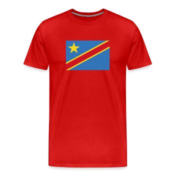 Offizielle Flagge der Demokratischen Republik Kongo - Männer Premium Bio T-Shirt - Rot - Vorne - Damien (186cm)