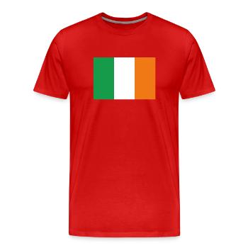 Drapeau officiel de l’Irlande Irish Country Pride - T-shirt bio Premium Homme - rouge - Devant - Damien (186cm)