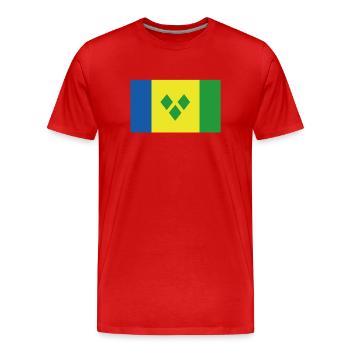 Official Saint Vincent Flag Vincentian Country - Men's Premium Organic T-Shirt - red - Front - Damien (186cm)