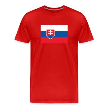 Official Slovakia Flag Slovak Country Pride - Men's Premium Organic T-Shirt - red - Front - Damien (186cm)