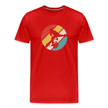 BMX Tshirt Kids Bike Retro Vintage Downhill - Men's Premium Organic T-Shirt - red - Front - Damien (186cm)