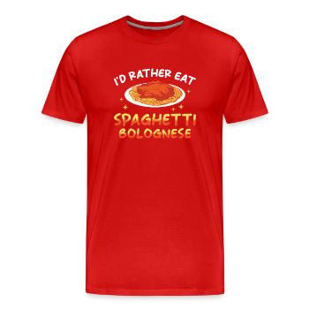 Spaghetti bolognaise - T-shirt bio Premium Homme - rouge - Devant - Damien (186cm)