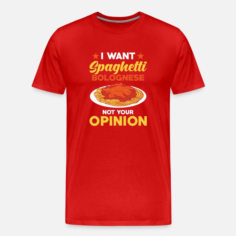 Spaghetti Bolognese - Männer Premium Bio T-Shirt - Rot