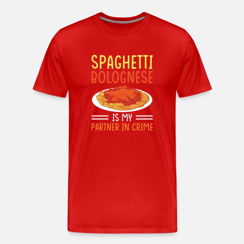Spaghetti Bolognese - Männer Premium Bio T-Shirt - Rot