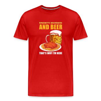Spaghetti Bolognese - Men's Premium Organic T-Shirt - red - Front - Damien (186cm)