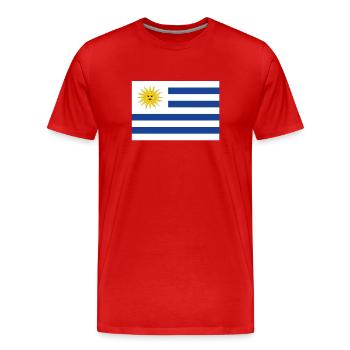 Offizielle Uruguay-Flagge Uruguayischer Landesstolz - Männer Premium Bio T-Shirt - Rot - Vorne - Damien (186cm)