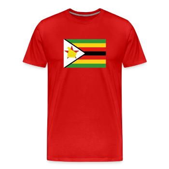 Drapeau officiel du Zimbabwe Zimbabwe Country Pride - T-shirt bio Premium Homme - rouge - Devant - Damien (186cm)