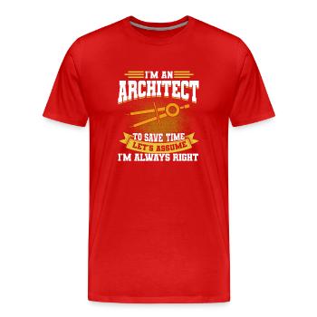Architecte Cadeau Profession Architecture Emploi Architecte - T-shirt bio Premium Homme - rouge - Devant - Damien (186cm)