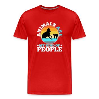 Les animaux sont mon genre de personnes - T-shirt bio Premium Homme - rouge - Devant - Damien (186cm)