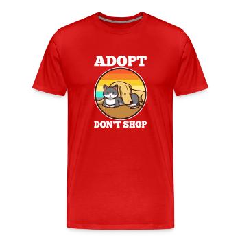 Adopt don't shop - Men's Premium Organic T-Shirt - red - Front - Damien (186cm)