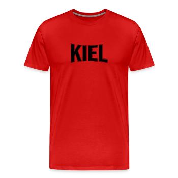 Kiel - Männer Premium Bio T-Shirt - Rot - Vorne - Damien (186cm)