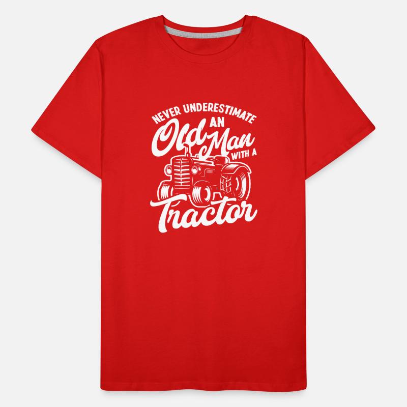 Bauer Alter Mann Traktor Männer Premium Bio T-Shirt