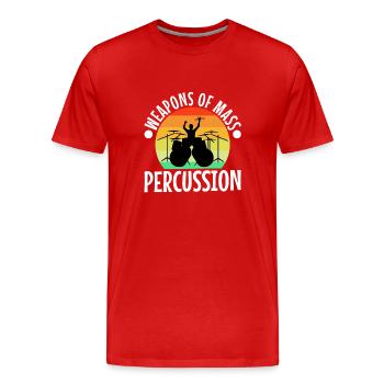 Armes de percussion de masse - T-shirt bio Premium Homme - rouge - Devant - Damien (186cm)