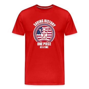 Détection de métaux, détecteur de métaux - T-shirt bio Premium Homme - rouge - Devant - Damien (186cm)