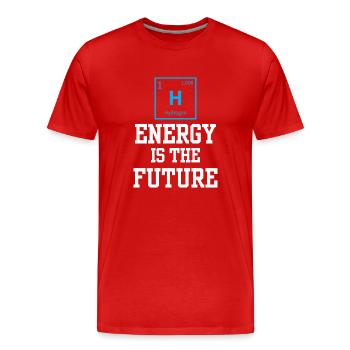 Energy from hydrogen is the future Hydrogen - Men's Premium Organic T-Shirt - red - Front - Damien (186cm)