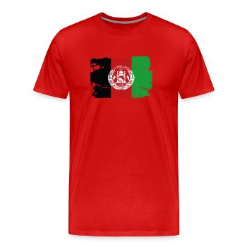 Drapeau officiel de l’Afghanistan Pays de l’Afghanistan - T-shirt bio Premium Homme - rouge - Devant - Damien (186cm)
