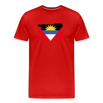 Drapeau officiel d’Antigua Antigua Country Pride - T-shirt bio Premium Homme - rouge - Devant - Damien (186cm)