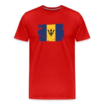 Drapeau officiel de la Barbade Barbadian Country Pride - T-shirt bio Premium Homme - rouge - Devant - Damien (186cm)