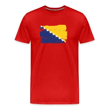 Drapeau officiel de la Bosnie Bosnie Country Pride Vintage - T-shirt bio Premium Homme - rouge - Devant - Damien (186cm)