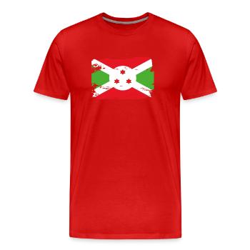 Drapeau officiel du Burundi Burundi Country Pride - T-shirt bio Premium Homme - rouge - Devant - Damien (186cm)
