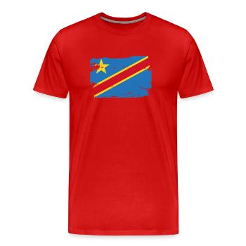 Offizielle Flagge der Demokratischen Republik Kongo - Männer Premium Bio T-Shirt - Rot - Vorne - Damien (186cm)