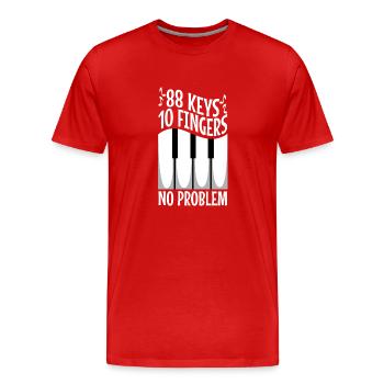 88 keys 10 fingers no problem - Männer Premium Bio T-Shirt - Rot - Vorne - Damien (186cm)