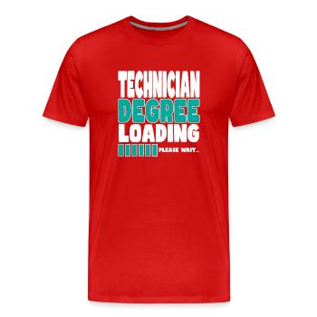 Un technicien invite à la formation - T-shirt bio Premium Homme - rouge - Devant - Damien (186cm)