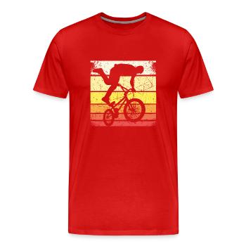 BMX Shirt Cycling Downhill Vintage Retro - Men's Premium Organic T-Shirt - red - Front - Damien (186cm)