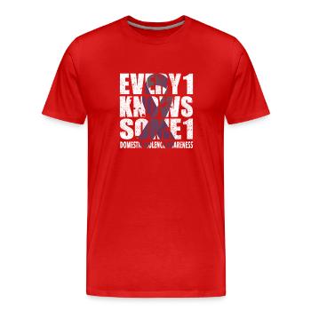 #Every1KnowsSome1 häuslicher Gewalt - Männer Premium Bio T-Shirt - Rot - Vorne - Damien (186cm)