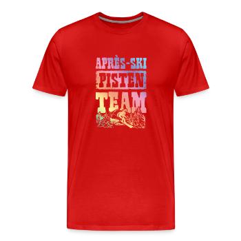 Équipe des pistes de ski Apres - T-shirt bio Premium Homme - rouge - Devant - Damien (186cm)