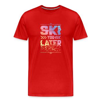 ski skiing - Men's Premium Organic T-Shirt - red - Front - Damien (186cm)
