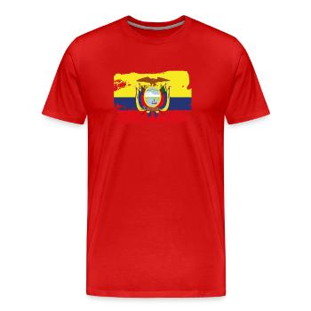 Drapeau officiel de l’Équateur Fierté du pays équatorien - T-shirt bio Premium Homme - rouge - Devant - Damien (186cm)