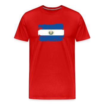 Official El Salvador Flag Salvadorean Country - Men's Premium Organic T-Shirt - red - Front - Damien (186cm)