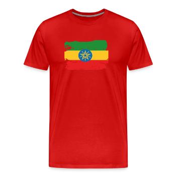 Official Ethiopia Flag Ethiopian Country Pride - Men's Premium Organic T-Shirt - red - Front - Damien (186cm)