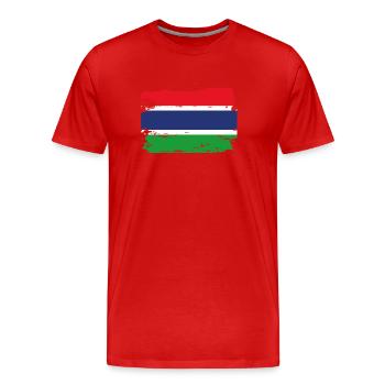 Official Gambia Flag Gambian Georgian Country - Men's Premium Organic T-Shirt - red - Front - Damien (186cm)