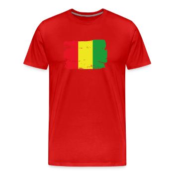 Drapeau officiel de la Guinée Guinée Country Pride Vintage - T-shirt bio Premium Homme - rouge - Devant - Damien (186cm)