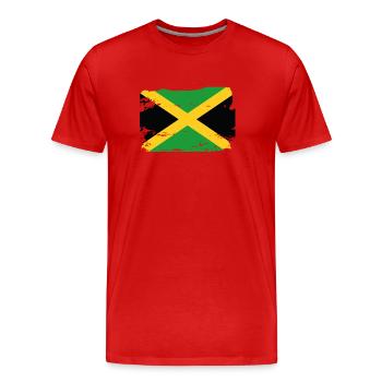 Drapeau officiel de la Jamaïque Jamaican Country Pride - T-shirt bio Premium Homme - rouge - Devant - Damien (186cm)